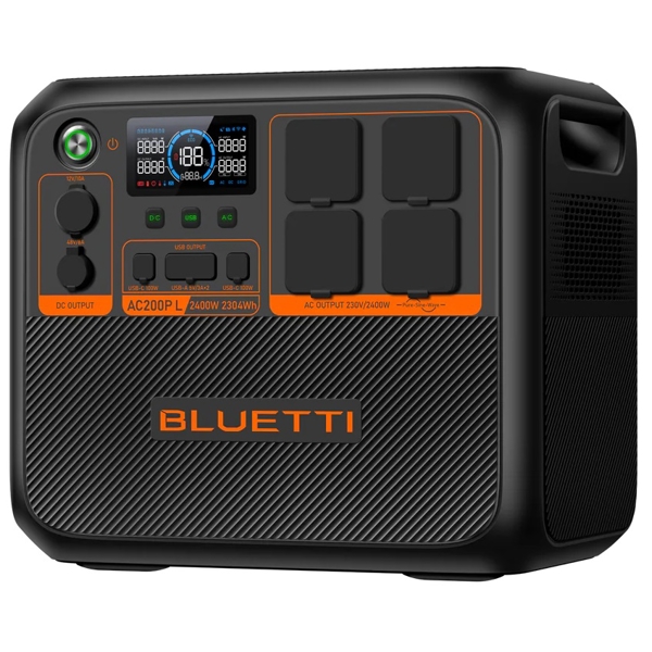 Bluetti AC200PL, 2304Wh, USB-C, USB-A,, Expandable Power Station, Black