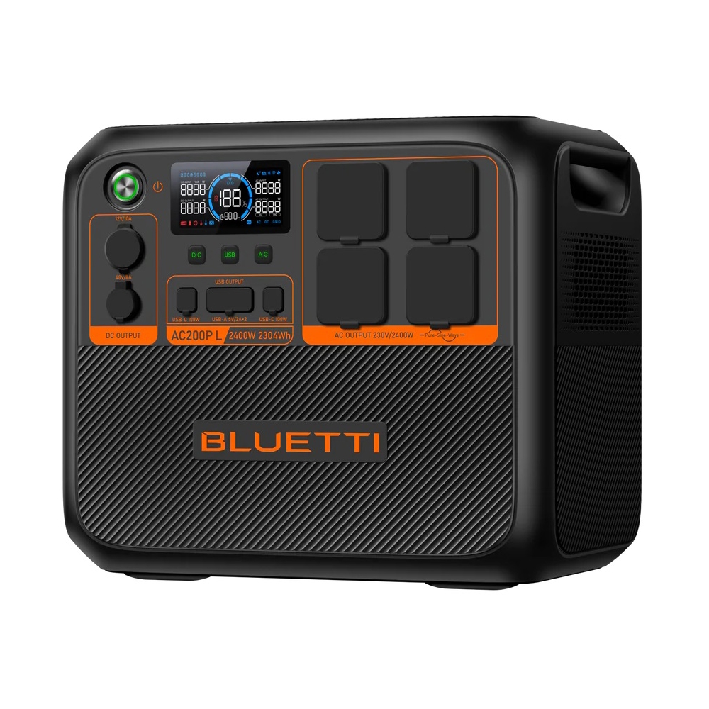 Bluetti AC200PL, 2304Wh, USB-C, USB-A,, Expandable Power Station, Black