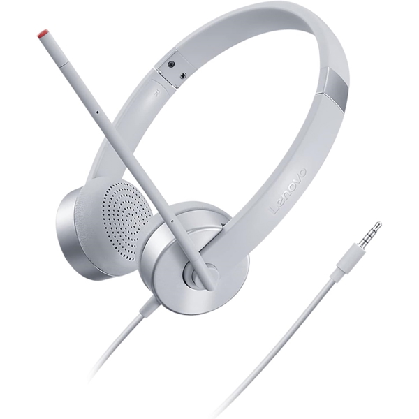 Lenovo GXD1E71386 100 Stereo Analog, Headset, Wired, 3.5mm, Silver