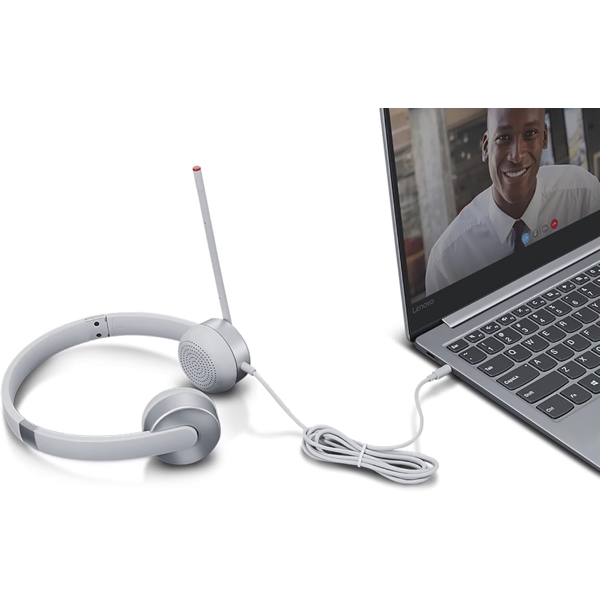 Lenovo GXD1E71386 100 Stereo Analog, Headset, Wired, 3.5mm, Silver