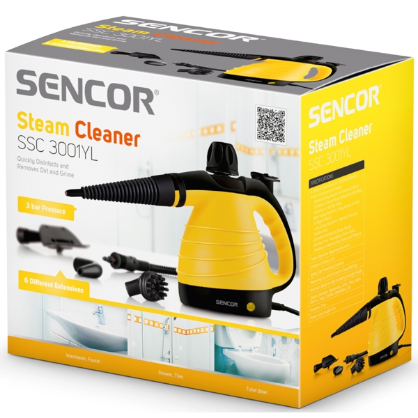 Sencor SSC 3001YL, 1000W, ‎350ML, Steam Cleaner, Yellow