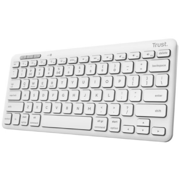 კლავიატურა Trust 25097 Lyra, Wireless, Bluetooth, USB, USB-C, Keyboard, White