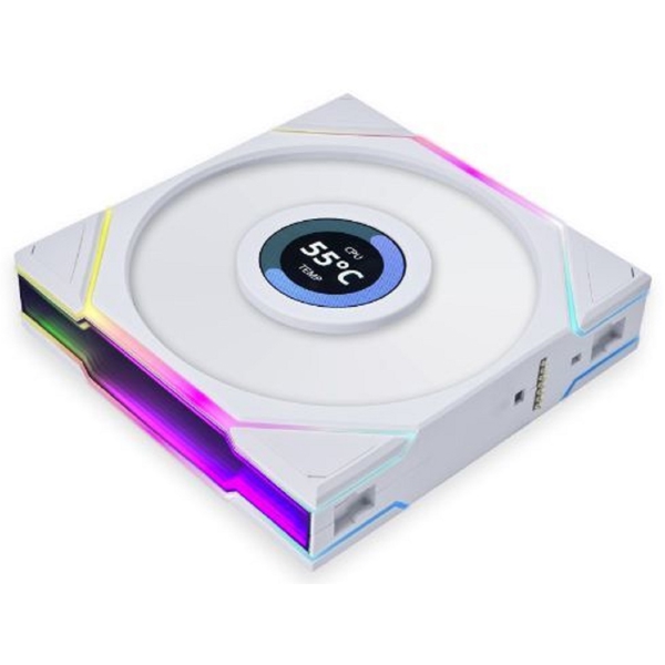 Lian Li G99.12RTLLCD3W.00 UNI FAN TL LCD 120 REVERSE BLADE, 120mm, 1900rpm, Cooler, White