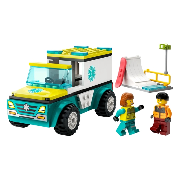 ასაწყობი კონსტრუქცია Lego 60403, Emergency Ambulance and Snowboarder
