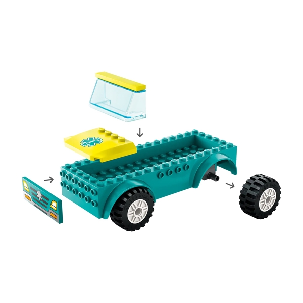 ასაწყობი კონსტრუქცია Lego 60403, Emergency Ambulance and Snowboarder