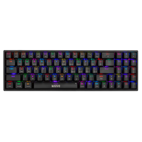 კლავიატურა Marvo KG956W Shogo 78W, Wireless, RGB, USB-C, Bluetooth, Gaming Keyboard, Black