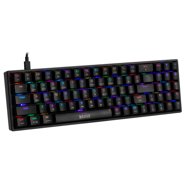 Marvo KG956W Shogo 78W, Wireless, RGB, USB-C, Bluetooth, Gaming Keyboard, Black