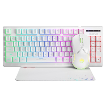 გეიმერული ნაკრები Marvo CM310WHITE, Wired, RGB, USB, 3 in 1 Gaming Kit, White