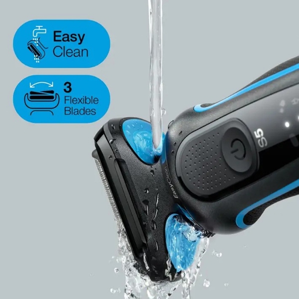 წვერსაპარსი Braun 51-B1200s Series 5, Electric Shaver, Black/Blue