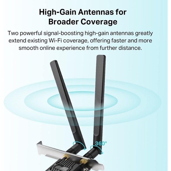 WiFi ადაპტერი TP-Link Archer TX20E, Bluetooth, Adapter, Black