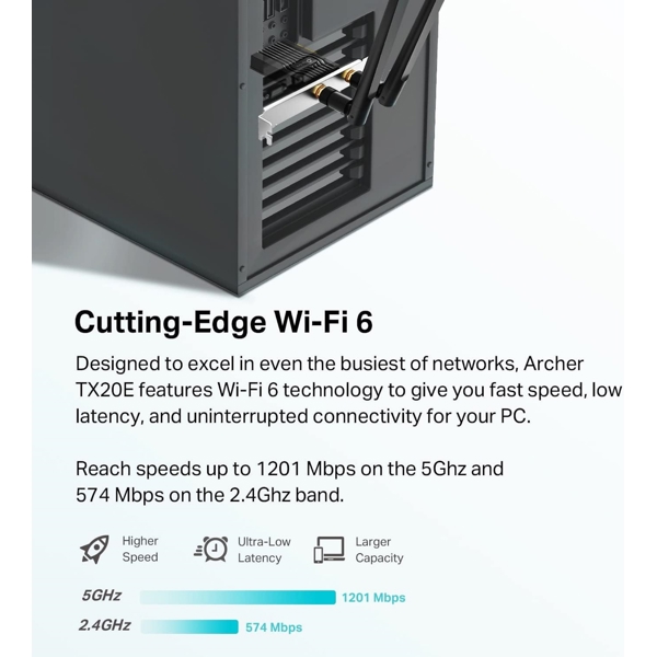 TP-Link Archer TX20E, Bluetooth, Adapter, Black