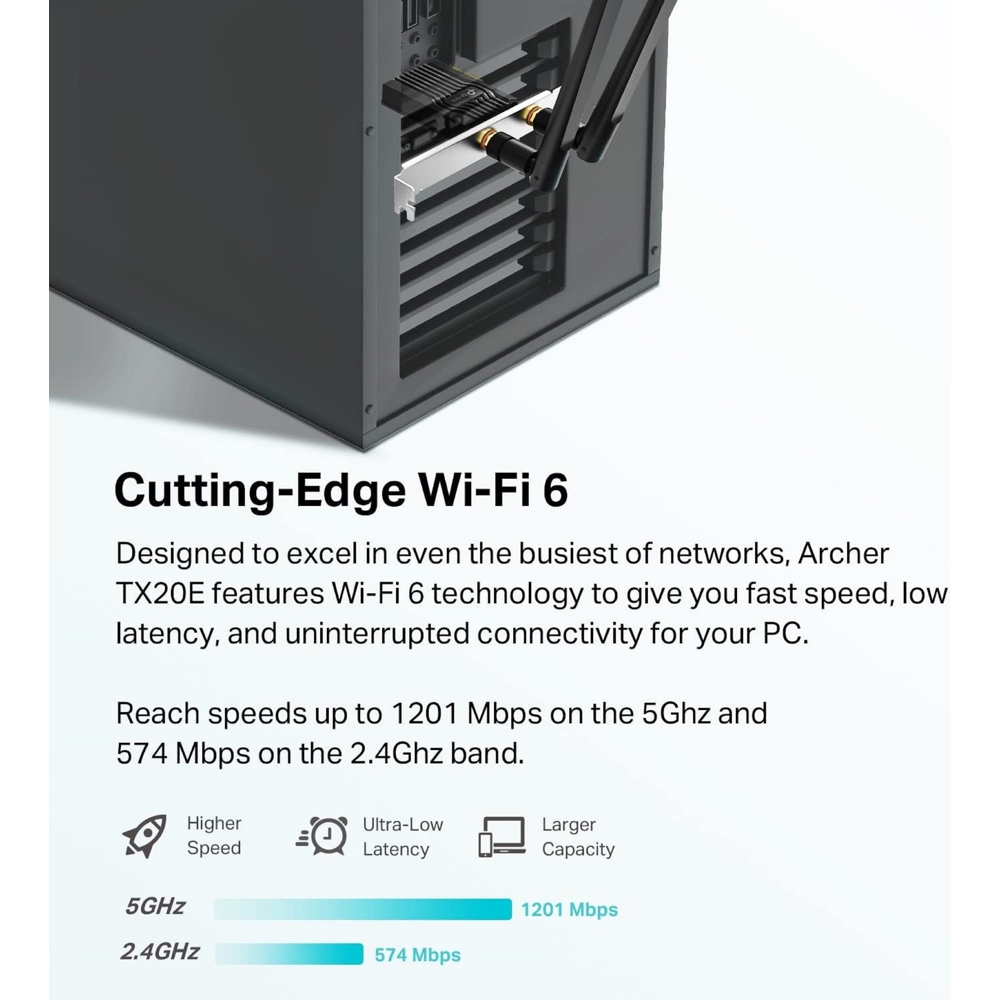 WiFi ადაპტერი TP-Link Archer TX20E, Bluetooth, Adapter, Black