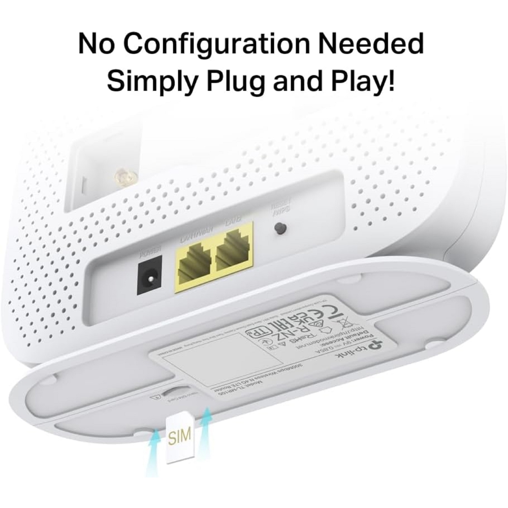 TP-Link TL-MR105, 300 Mbps, 4G LTE Router, White