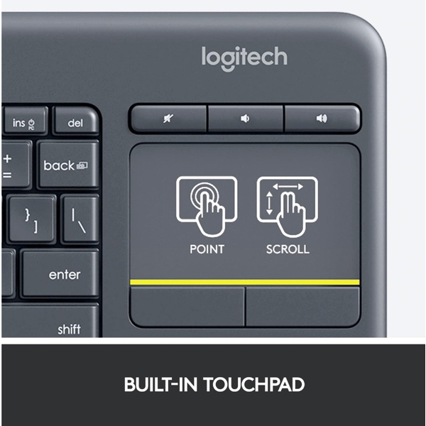 Logitech L920-007145 K400 Plus, Wireless, USB, Keyboard, Black