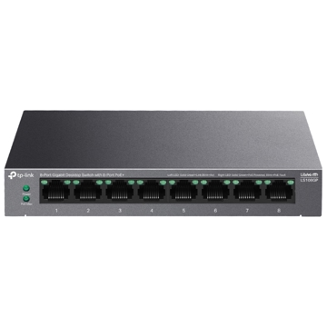 TP-Link LS108GP, 8-Port Gigabit, PoE+ Switch, Black