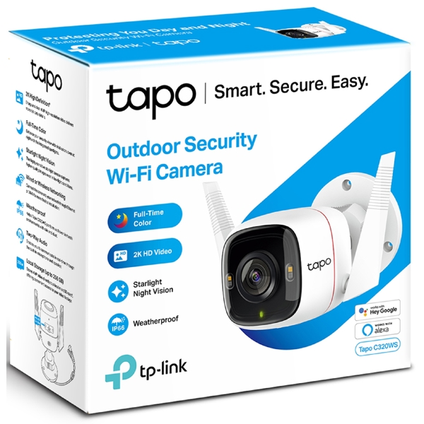 TP-Link Tapo C320WS, Wireless Outdoor Security Camera, White