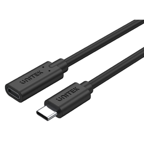 UNITEK C14086BK, Type-C Male To Female, 0.5M, Black