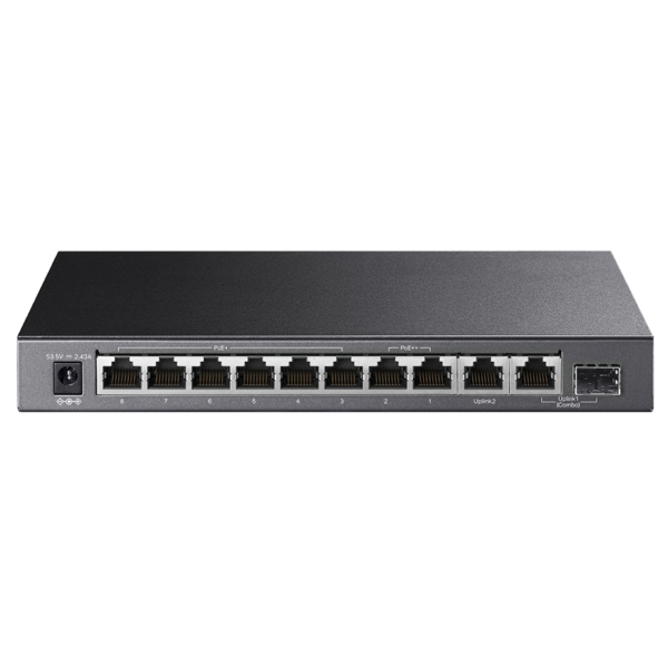 სვიჩი TP-Link TL-SG1210PP, 10-Port Gigabit, PoE+ Switch, Black