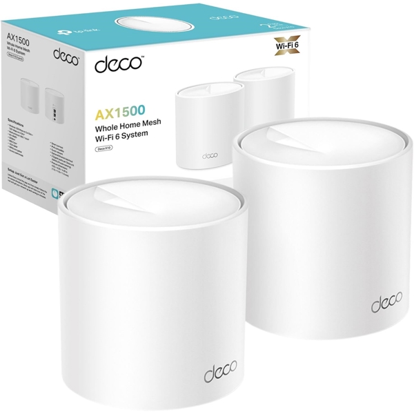 TP-Link Deco X10(2-pack), 1201Mbps, Mesh System, White