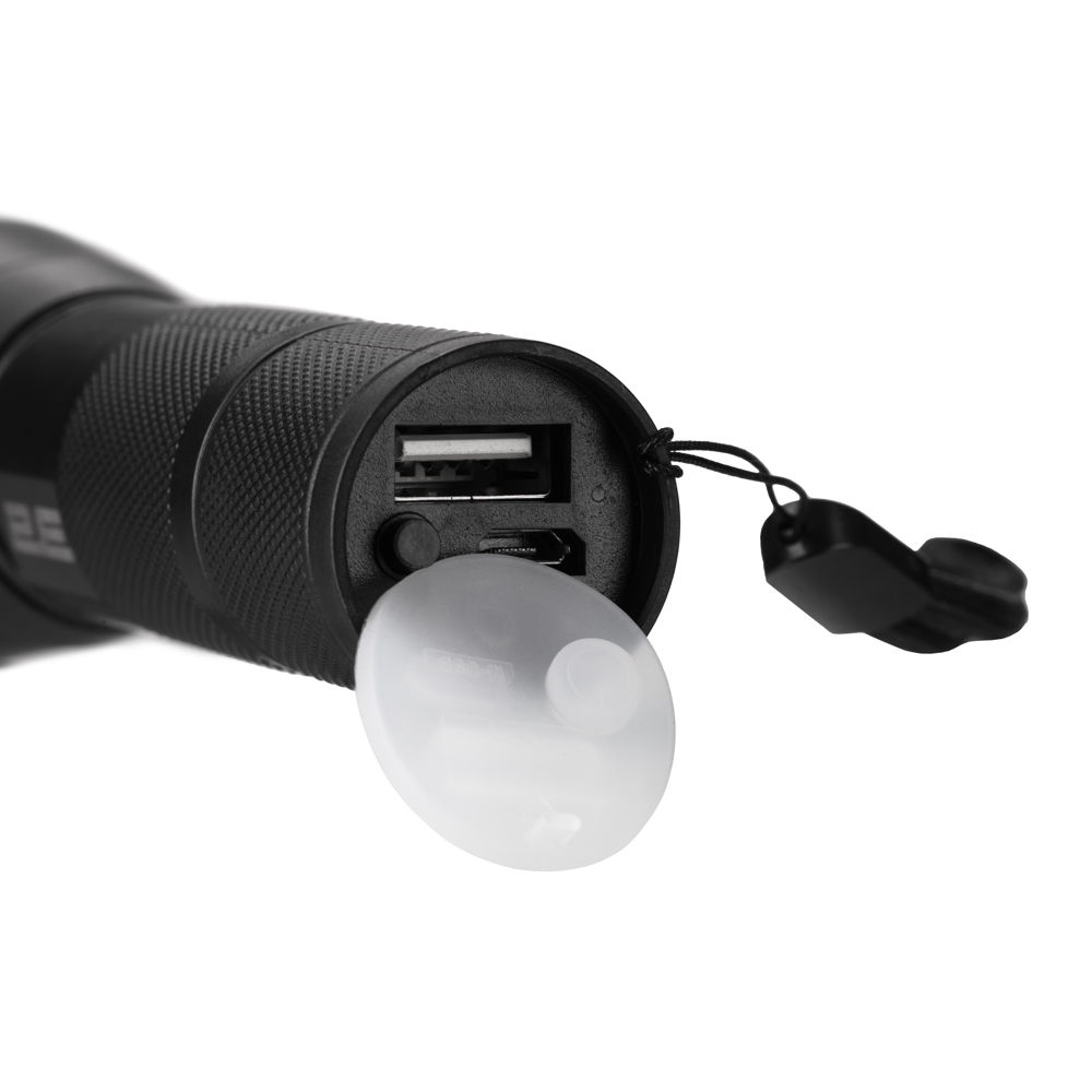 2E 2E-FLYB1812BI, 10W, Hand Rechargeable Flashlight, Black