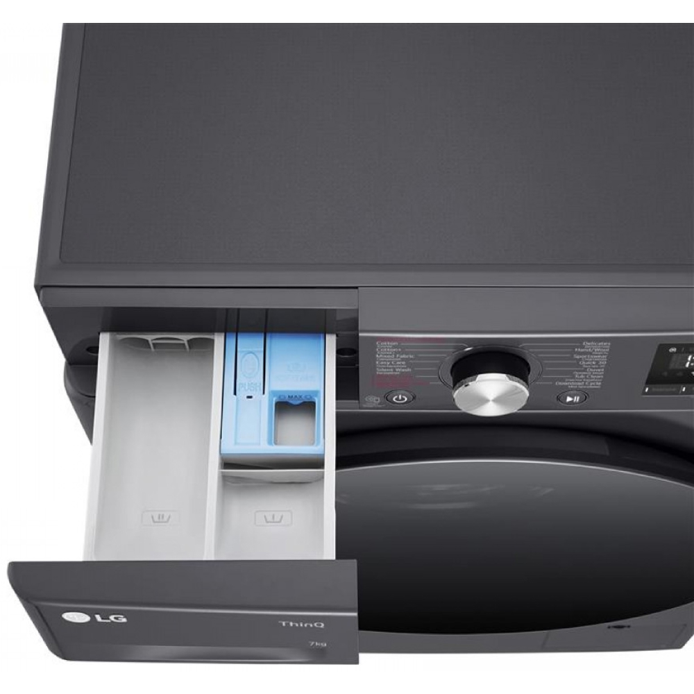 LG F2V5HYLYJ.AMBPMER, 7Kg, 1200Rpm, Washing Machine, Black