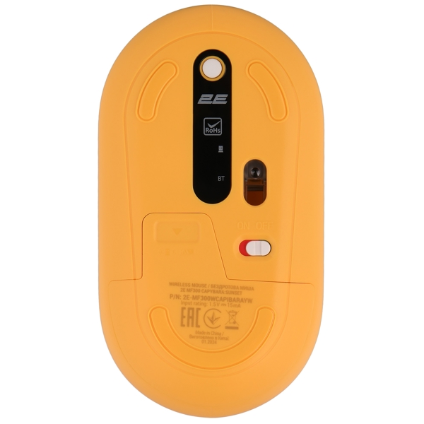 მაუსი 2E 2E-MF300WCAPIBARAYW SUNSET, Wireless, Bluetooth, USB, Mouse, Yellow