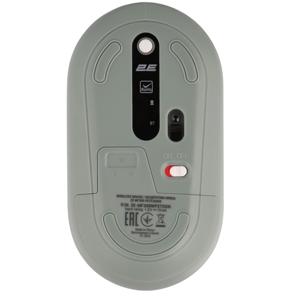 მაუსი 2E 2E-MF300WPETSGN DOGS, Wireless, Bluetooth, USB, Mouse, Green