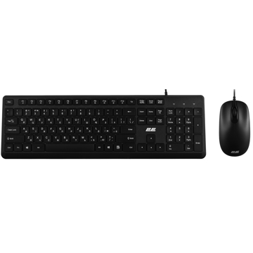 კლავიატურა+მაუსი 2E 2E-MK405UBK_UA, Wired, USB, Keyboard And Mouse, Black