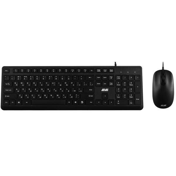 კლავიატურა+მაუსი 2E 2E-MK405UBK_UA, Wired, USB, Keyboard And Mouse, Black