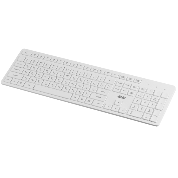 კლავიატურა 2E 2E-KS260WWH_UA, Wireless, USB, Keyboard, White