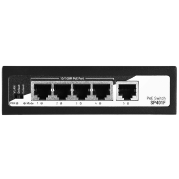 2E 2E-SP401F-2 PowerLink, 5-Port, PoE+Switch, Black