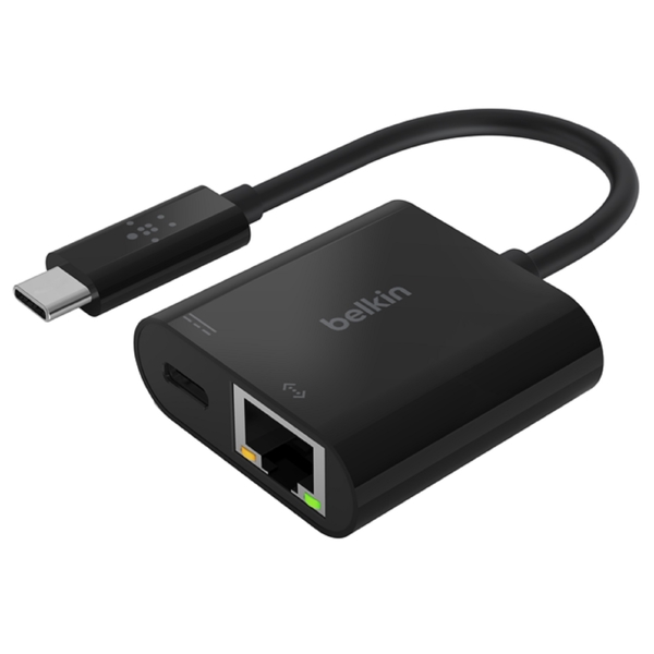 Belkin INC001BTBK, USB-C To Ethernet + Charge Adapter, Black