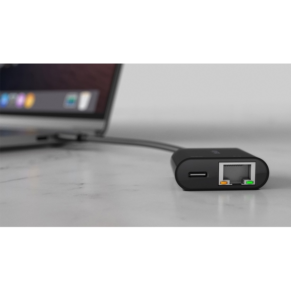 Belkin INC001BTBK, USB-C To Ethernet + Charge Adapter, Black