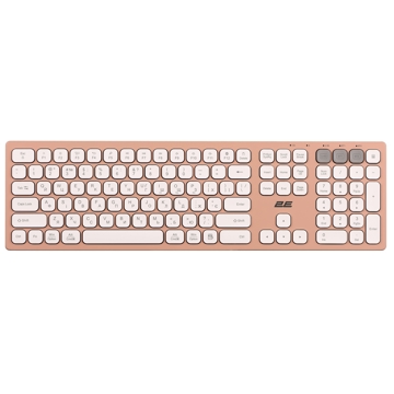 კლავიატურა 2E 2E-KS270WBPN Scissor, Wireless, USB, Bluetooth, Keyboard, Pink/White