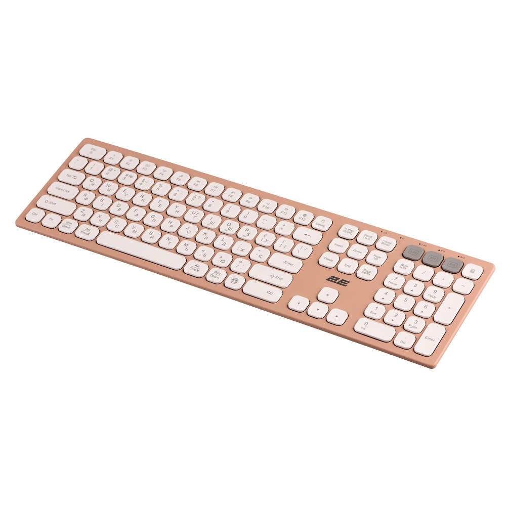 2E 2E-KS270WBPN Scissor, Wireless, USB, Bluetooth, Keyboard, Pink/White