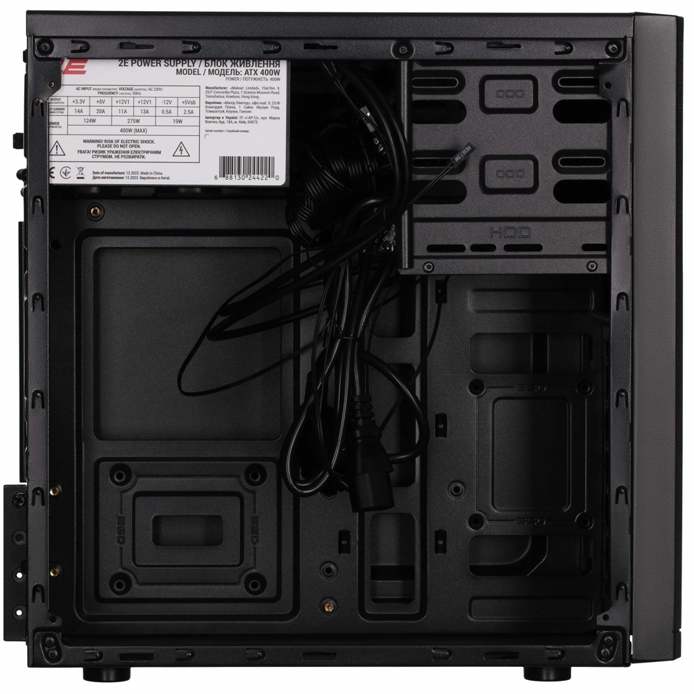 ქეისი 2E 2E-RD8603U-400 Basis, Computer Case, MiniT, Micro ATX, Mini ITX, 1xUSB 3.0, 2xUSB 2.0, Black