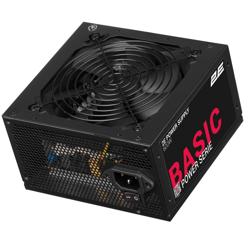 2E 2E-BP600-120APFC Basic, 600W, 80 Plus, Power Supply, Black