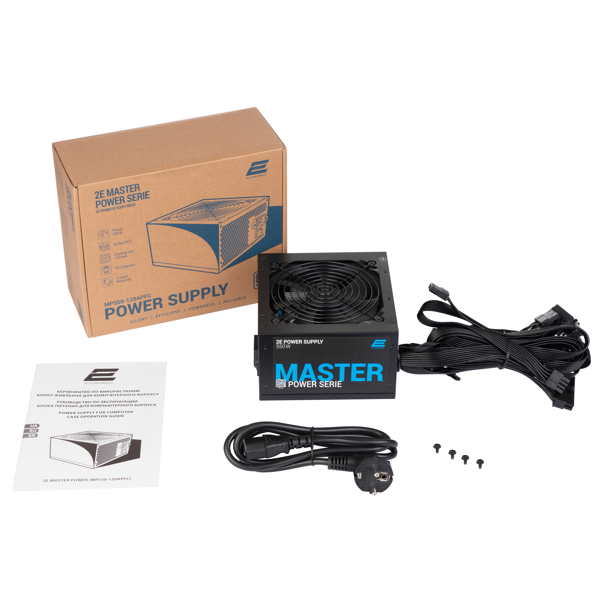 კვების ბლოკი 2E 2E-MP550-120APFC MASTER, 550W, 80 Plus, Power Supply, Black