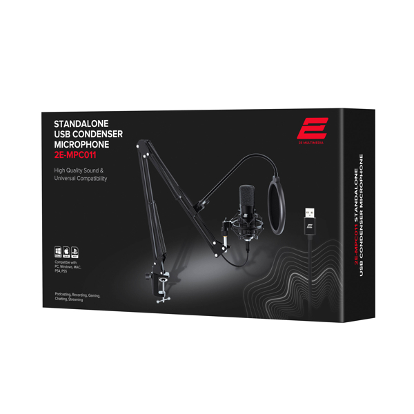 მიკროფონი 2E 2E-MPC011, USB, Microphone, Black