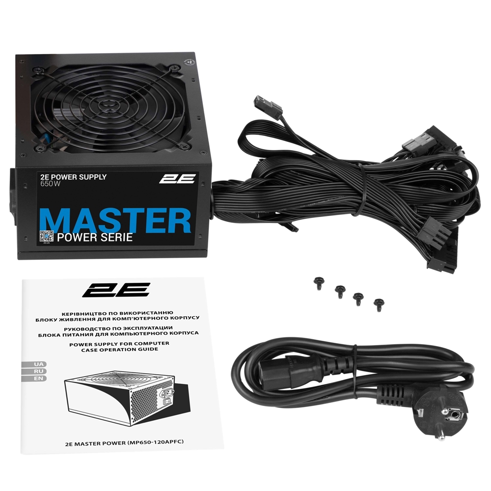 2E 2E-MP650-120APFC MASTER, 650W, 80 Plus White, Power Supply, Black