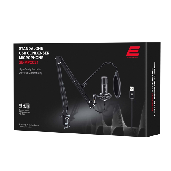 მიკროფონი 2E 2E-MPC021, USB, Microphone, Black