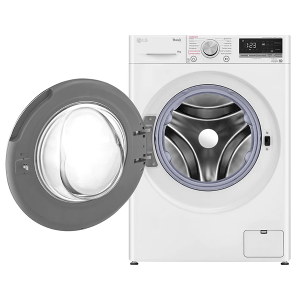 Washing Machine LG F4V5VYL0W.ABWPMER ThinQ, 9Kg, 1400Rpm, 74Db, White