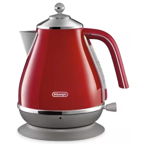 ელექტრო ჩაიდანი DeLonghi KBOC2001.R Icona Capitals, 2000W, 1.7L, Electric Kettle, Tokyo Red