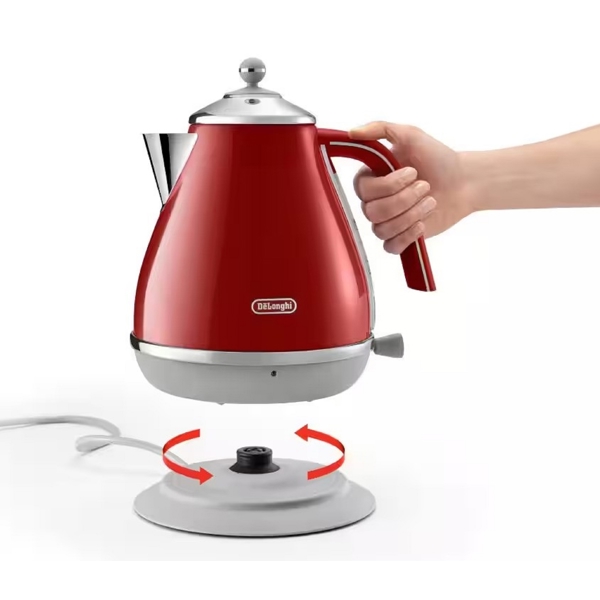 Electric Kettle DeLonghi KBOC2001.R Icona Capitals, 2000W, 1.7L, Tokyo Red