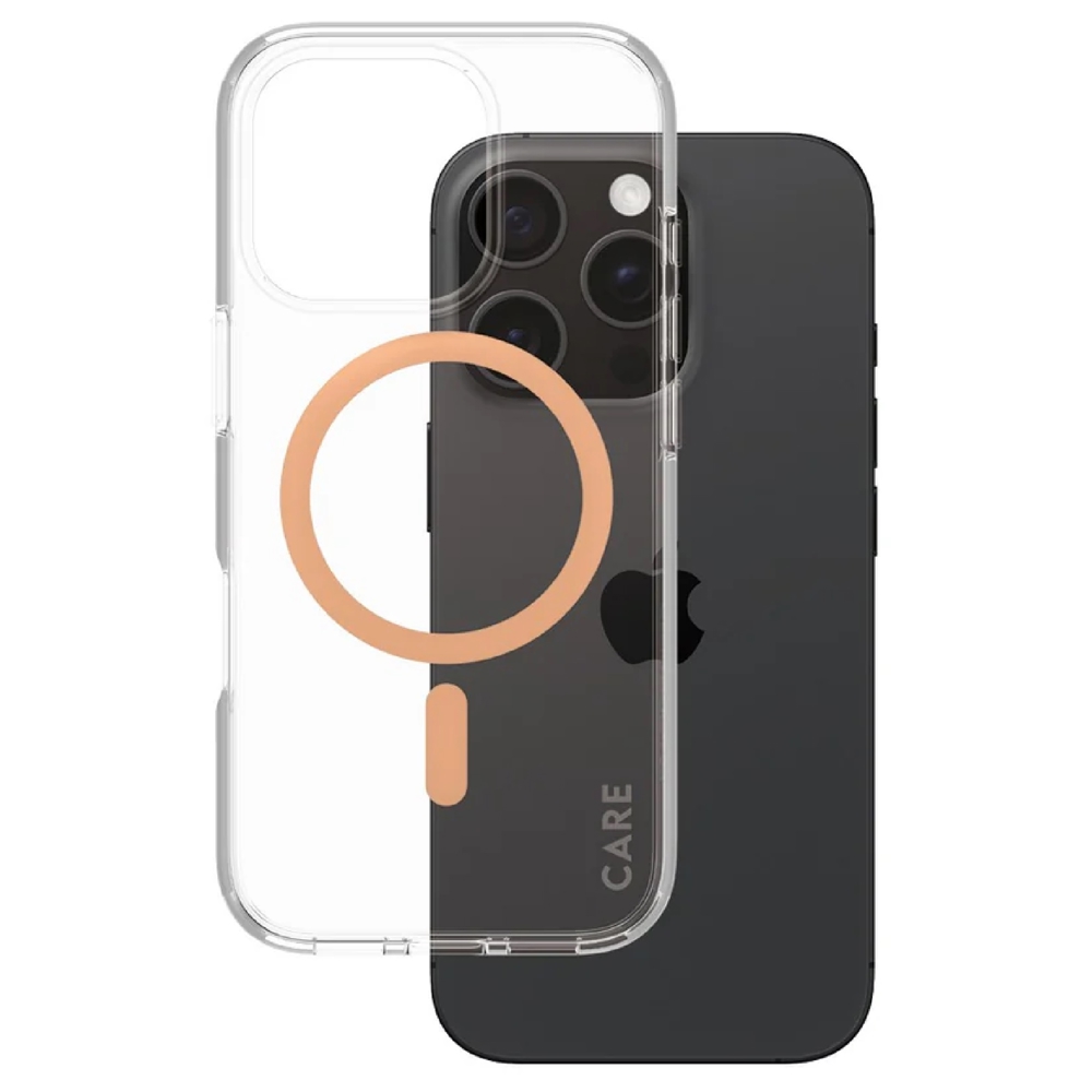 Case For iPhone 16 Pro, PanzerGlass 5715685004407, Transparent/Peachy