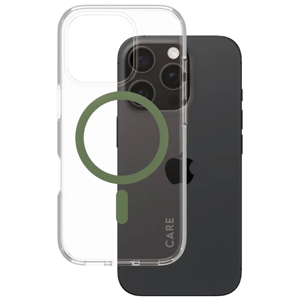 მობილურის ქეისი PanzerGlass 5715685004360, iPhone 16 Pro, Cover, Transparent/Green