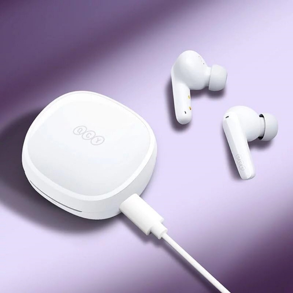 ყურსასმენი QCY 6957141408506 T13X, Earbuds, Wireless, Bluetooth, IPX5, White