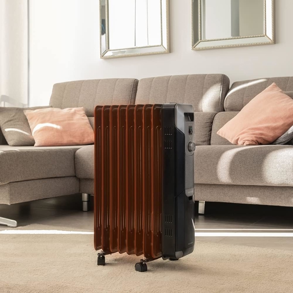 ზეთის რადიატორი CeCotec 05889 ReadyWarm 9000 Space 360, 2000W, 22m², Oil Radiator, Black