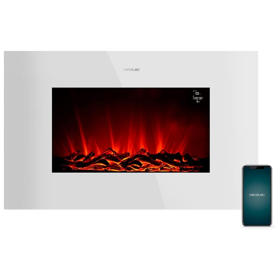 ელექტრო ბუხარი Cecotec 05829 ReadyWarm 3590 Flames Connected, 2000W, 30m², Electric Fireplace, White