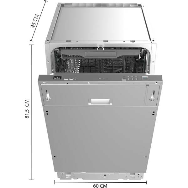ჩასაშენებელი ჭურჭლის სარეცხი მანქანა Cecotec 2785 Aguazero 4101 Full-BI, E, Built In Dishwasher, Silver